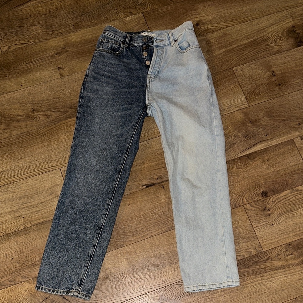 PacSun Contrast Denim Jeans - Dark and Light Blue